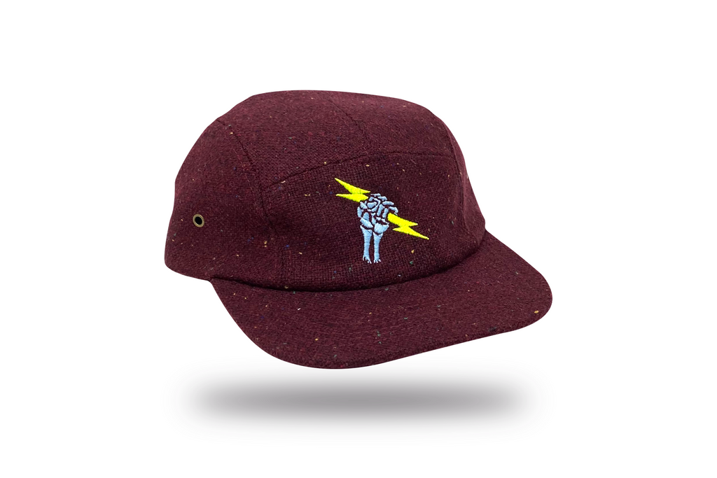 Burgundy Wool 5 Panel Hat